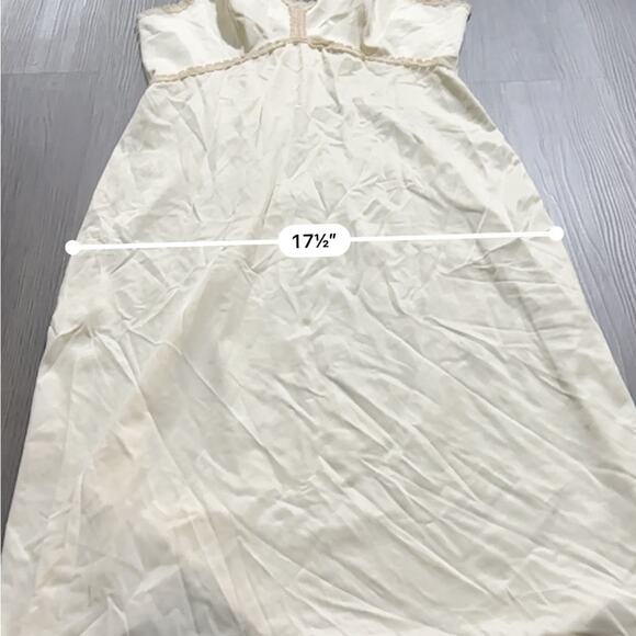 Vintage Union Made 80s Cream Non-Cling Sleeveless‎ Slip Dress Size S Estimated - Picture 10 of 11